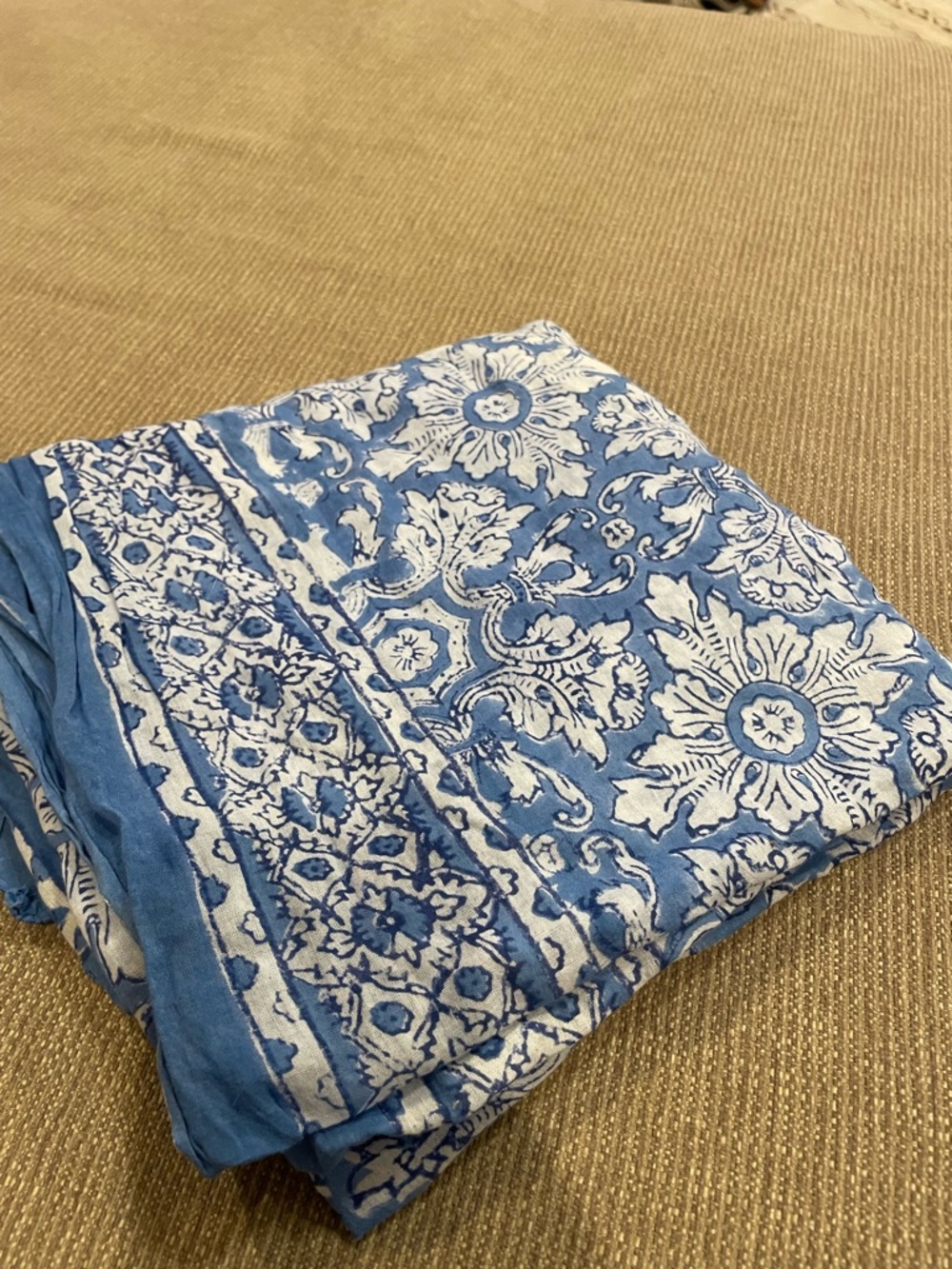Blue Floral Print Women’s Swim Sarong Cover-Up